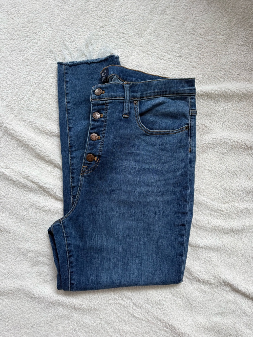 J. Crew High-Rise Button-Fly Jeans in Medium Blue 33” waist